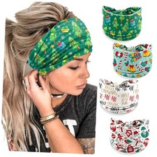 4Pcs Christmas Headbands for Women - Snowflake Santa Snowman Christmas, 4Pcs