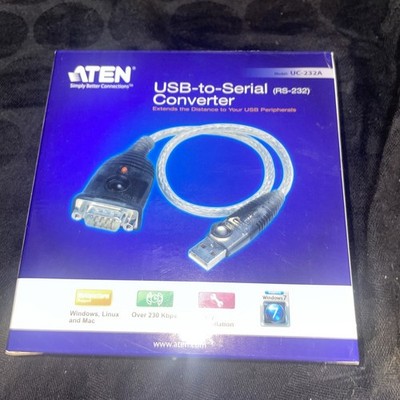 ATEN UC232A Usb To Rs-232 Adapter Type A Left Connector Male Gender 9 Pin D-