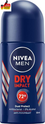 NIVEA MEN Dry Impact 72H Antitranspirant Im Ball Für Männer 50Ml (Packung Mit 5)