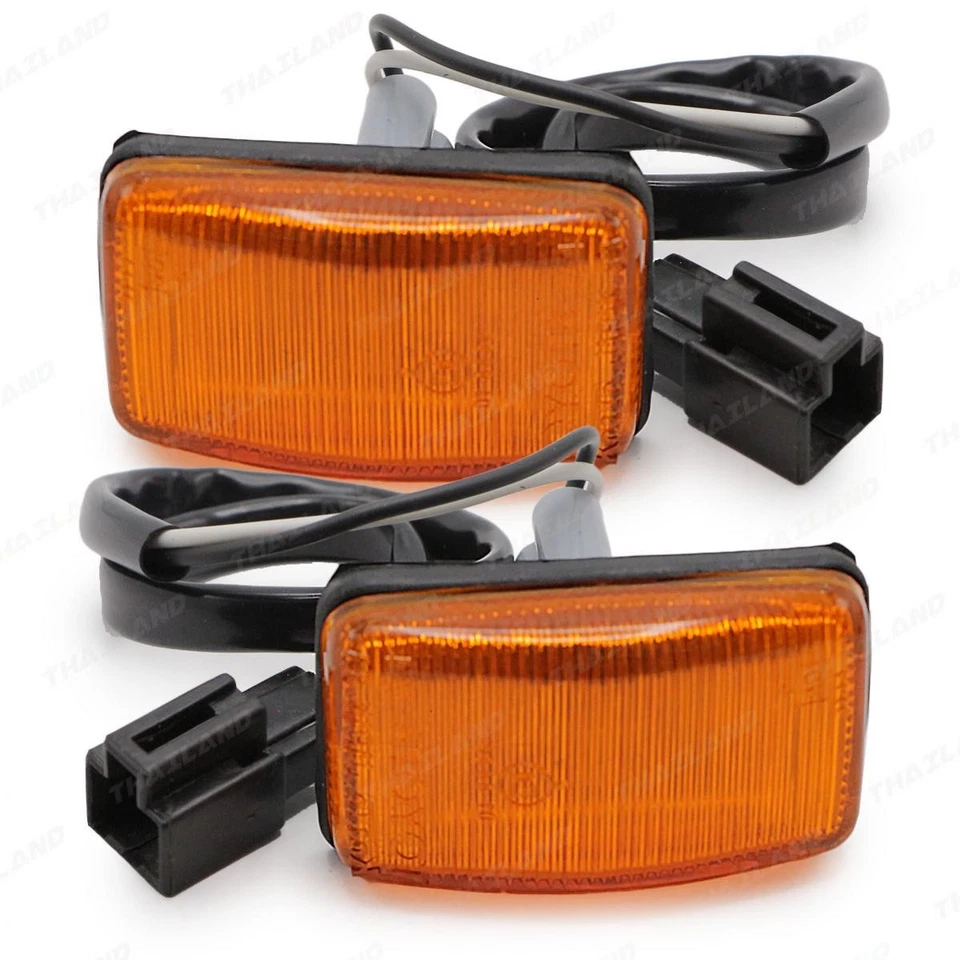 Set Side Turn Signal Marker Light Lamp For Toyota Land Cruiser FJ80 1989 - 1996 - Image 3 of 4