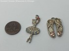 Gold Tone Ballerina & Ballet Shoes Beaded Pendants 9.7g — photo 2