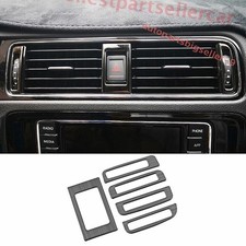 Para VW Jetta MK6 15-2018 consola central de acero negro salida de aire CA moldura de ventilación