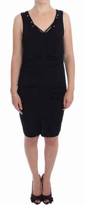 Roccobarocco Black Stretch Wiggle Pencil Sheath Bodycon Women's Dress Authentic