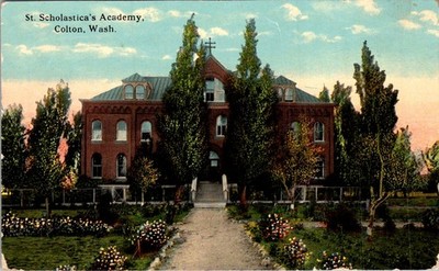 St. Scholastica's Academy Colton WA c1910 Hermann Post Card Lithograph