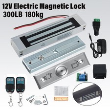 Electric Magnetic Lock Holding Force 300Lbs Door Entry Access 2 Remote Controls