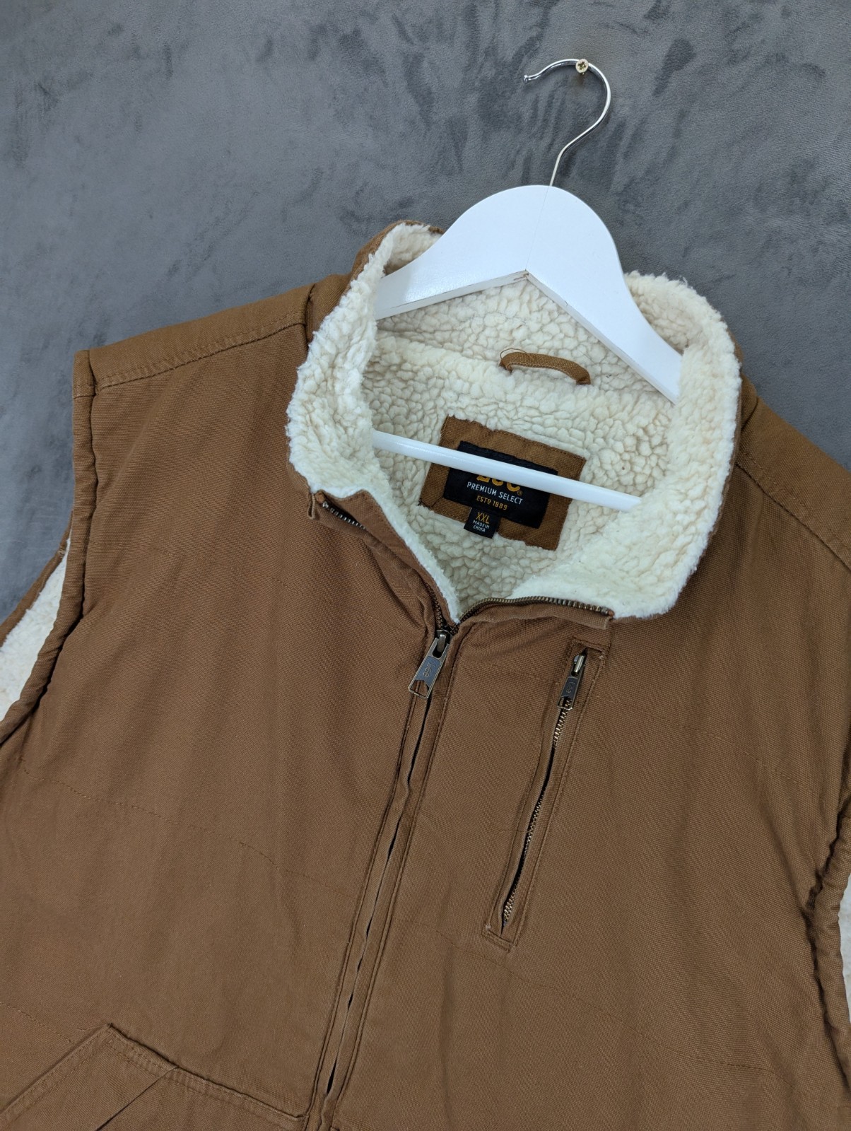 Lee Premium Vest Gilet Size 2XL Sherpa Lined Cotton Canvas Full Zip Workwear image 5