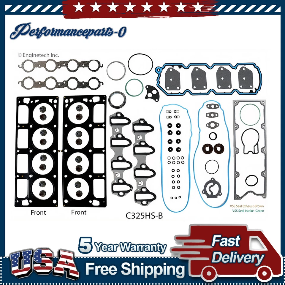 Juego de juntas de motor para Chevrolet Silverado 1500 2001-2007 4,8 L V8 Foto 2 de 3