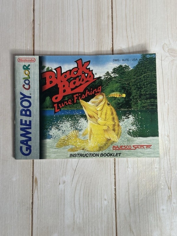 Black Bass Lure Fishing Instruction Booklet ONLY! (Game Boy Color, GBC) Manual