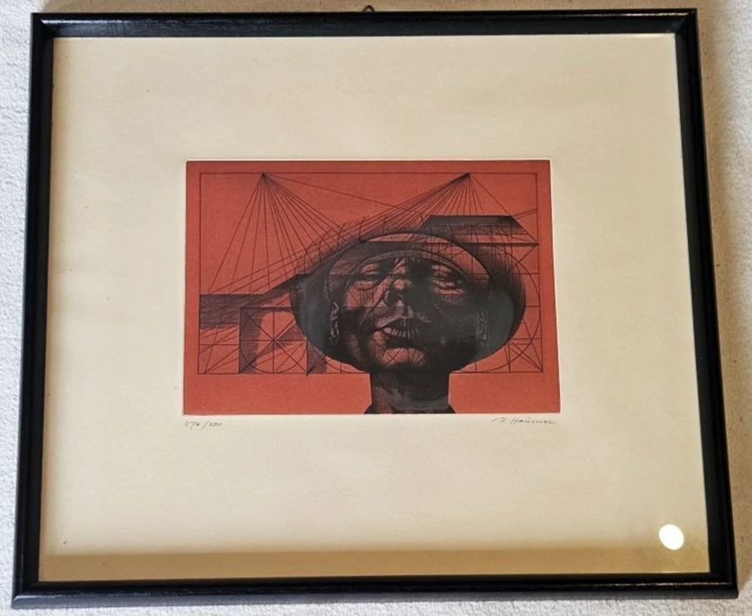 Original Grafik / Radierung - Rudolf Hausner (1914-1995), "Adam Rot" - Bild 2 von 4
