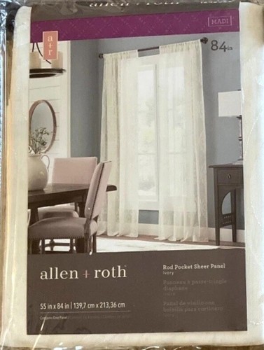 Allen + Roth Ivory Rod Pocket Sheer Curtain Panels 55