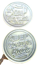 AA NA SA OA Bronze Coin Chip Inspirational  ONE DAY AT A TIME  Recovery