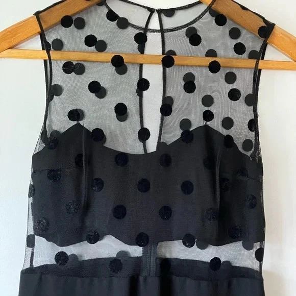 Jill Jill Stuart 透明黑色圆点连衣裙 6 码晚礼服正式 — 第 3/4 张图片