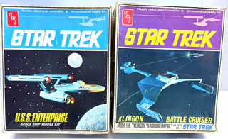 AMT 1968 1:650 Scale 2pc Set Star Trek USS Enterprise & Klingon Cruiser Vintage