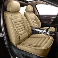 Seat Covers Front Rear Cushion Full Set Universal Deluxe Pu Leather 5-seats Car