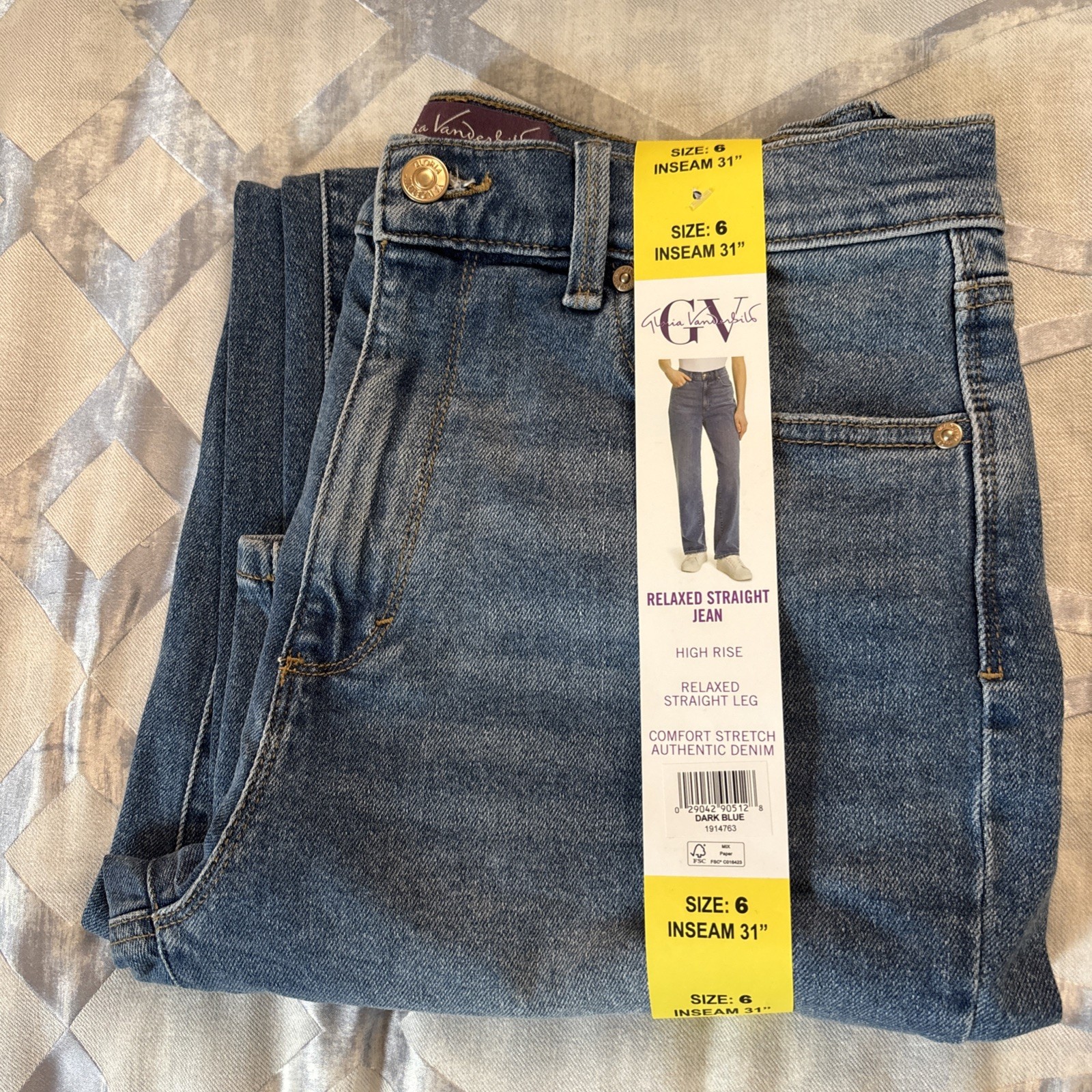 Gloria Vanderbilt Women&rsquo;s Straight Leg Relaxed Fit Cotton 