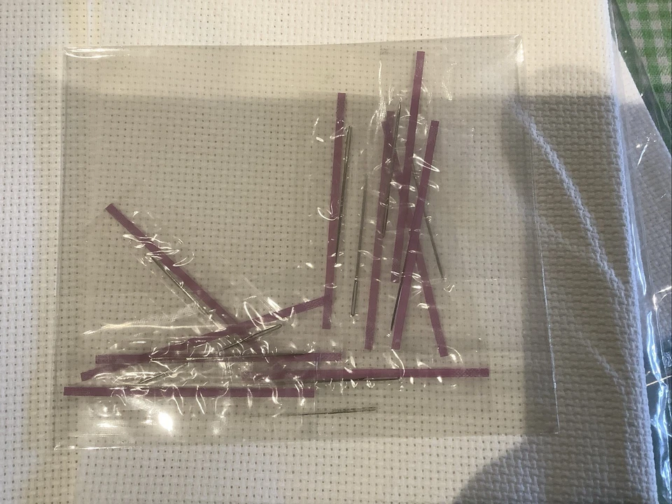 Job Lot Aida Fabric For Cross Stitch, 14 16 18 Count, White Blue Iridescent, New - Image 4 of 4