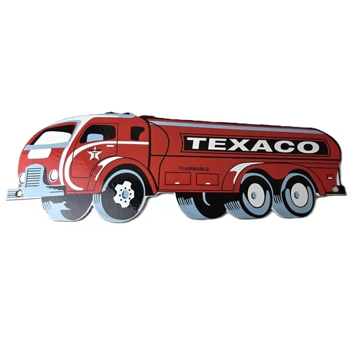 Vintage Texaco Gasoline Porcelain Sign - Gas Sales Service Grease Truck Sign
