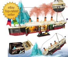 Titanic Building Blocks Set, 2288 Pieces Big Ship Block Model Set with Light ...
