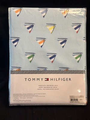 NEW NIP Tommy Hilfiger SAILBOAT Blue boat beach Table Runner 60''x 84'' nautical