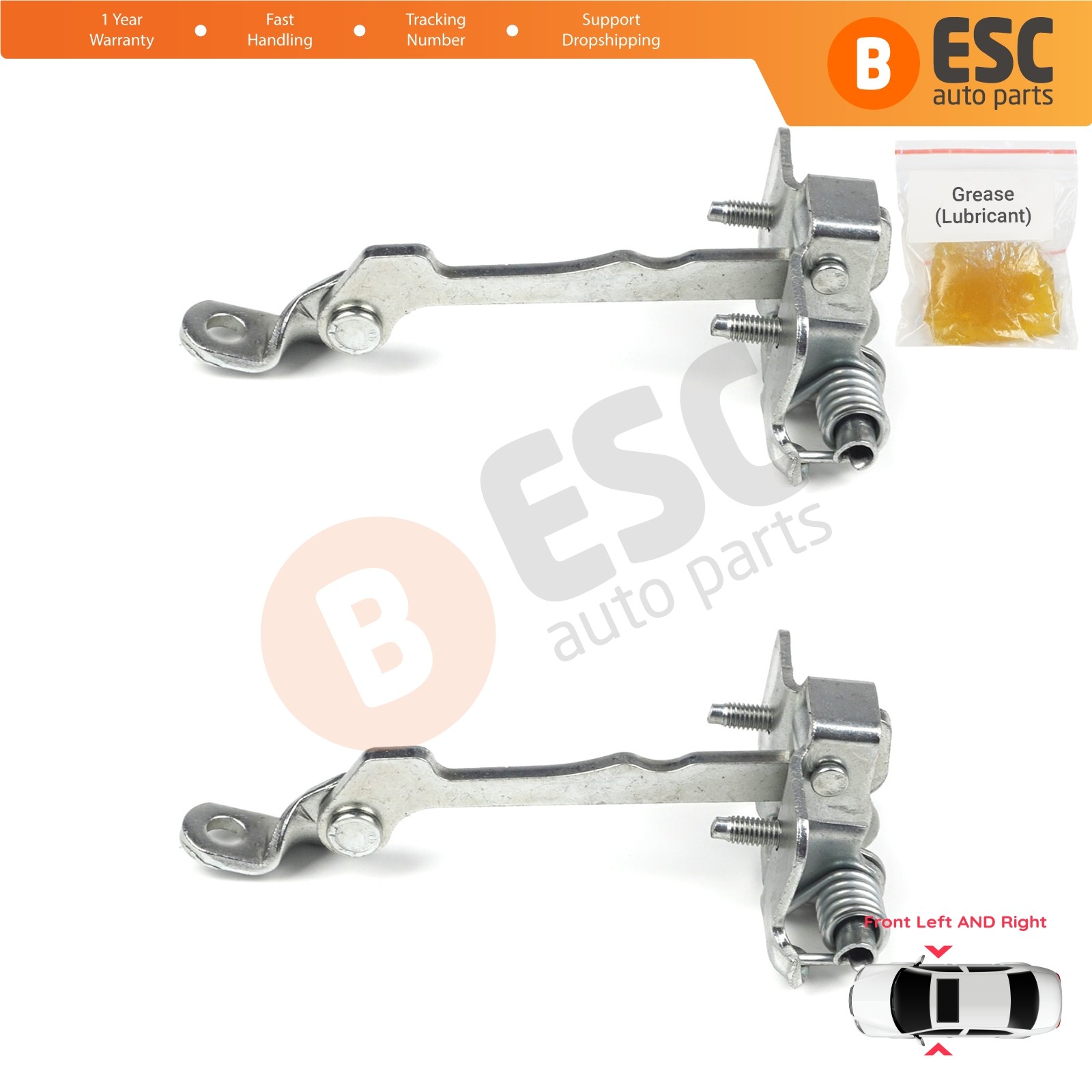 2 Pcs Front Door Hinge Stop Check Strap Limiter for Renault Laguna MK1 1993-2001