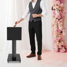 Drop Box Acrylic Donation Box with Lock and Wheels Floor Standing Suggestion Box