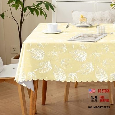 Rectangle Table Cloth Waterproof Heavy Duty 70'' x 52'' (Rectangular) Yellow