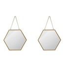 2pcs Make -up Mirror Eitelkeitsspiegel dekoratives Sechseck -Hangspiegel für