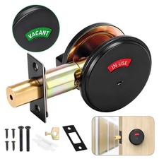Black Bathroom Deadbolt Occupancy Indicator Commercial Grade 2 Privacy Lock
