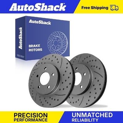Front Drilled Slotted Brake Rotors Pair for Ford, Escape 2005-2012