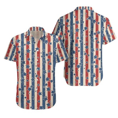 America 250th Anniversary Patriotic Hawaiian Shirt USA Flag