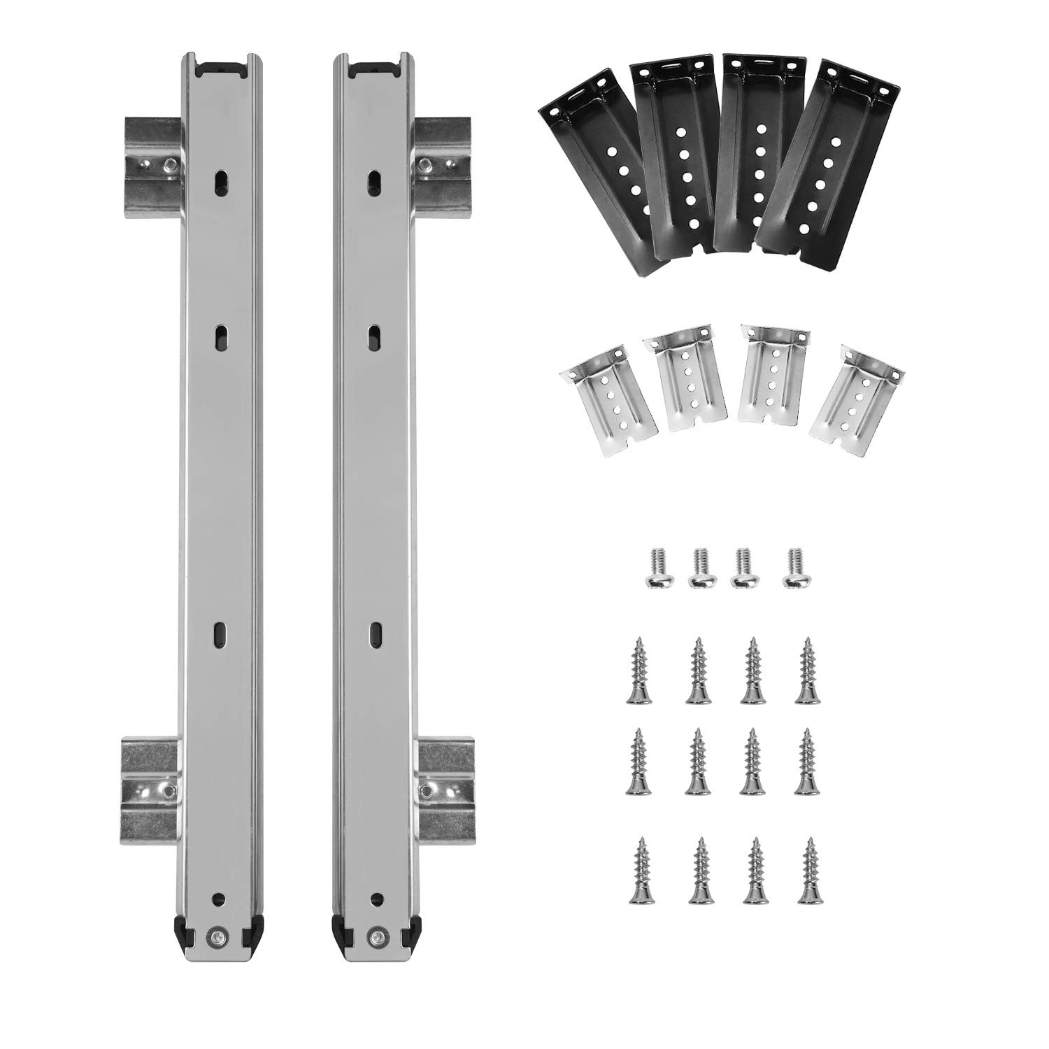 Adjustable 14-Inch Under Desk Keyboard Tray Rails with Heavy Duty Slides