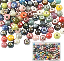 100 Pcs 8Mm Ceramic Beads for Jewelry Making Colorful Porcelain round Beads Uniq