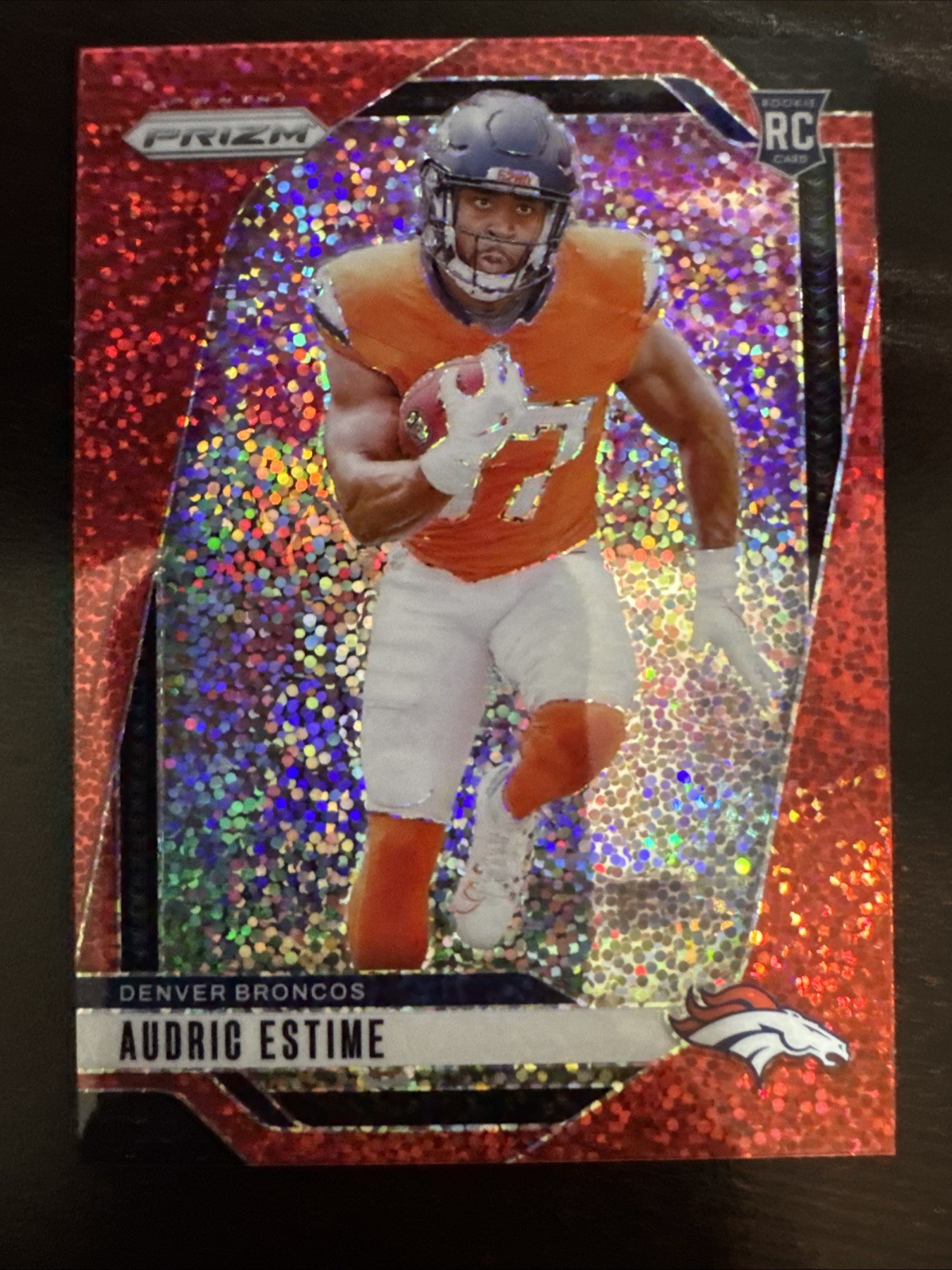 2024 Panini Prizm Red Sparkle Audric Estime Rookie RC#306 Broncos