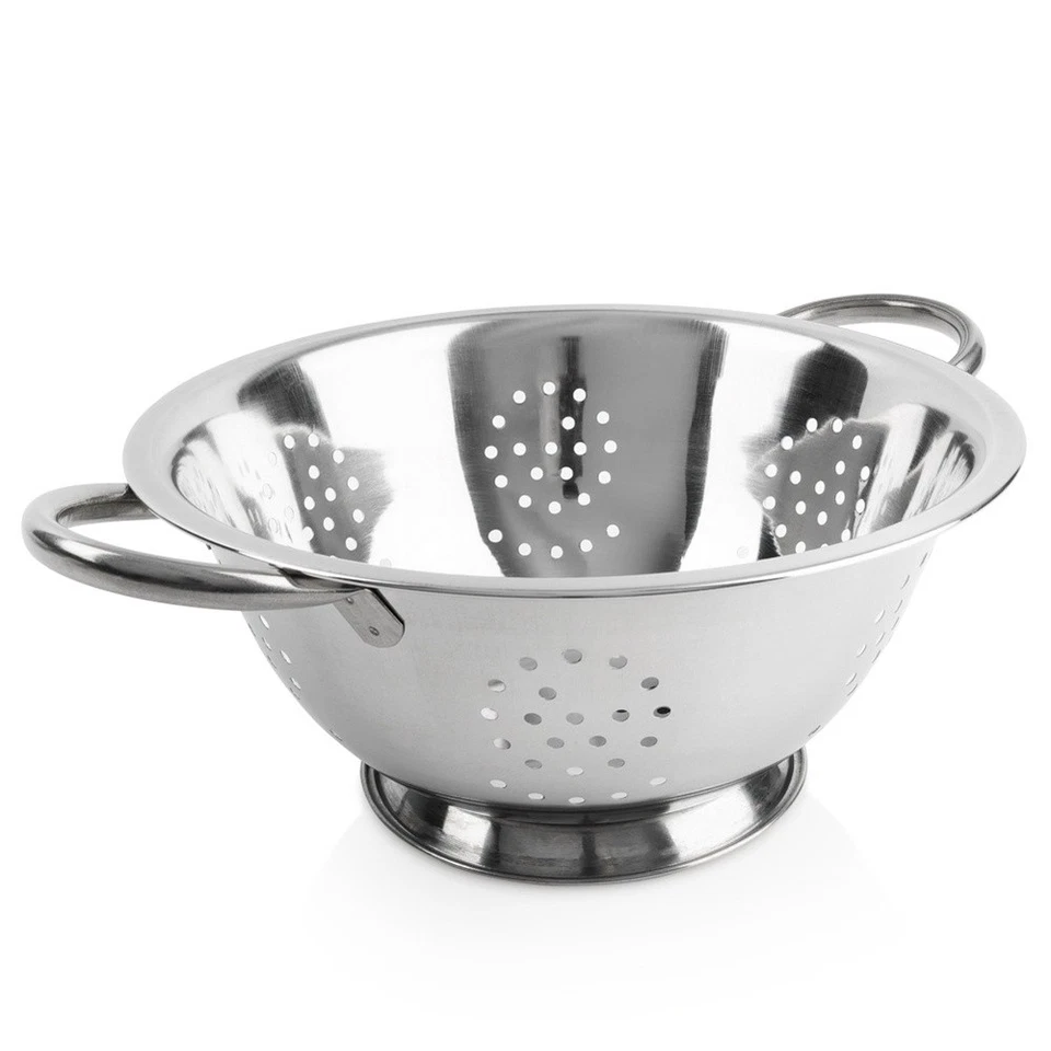 Passoire Cuisine Pâtes Égouttoir Acier Inoxydable Inox Poignées Pied 24cm Vilde - Photo 1/4