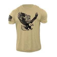 Distressed USA Eagle Flag T-Shirt Patriotic American Graphic Tee Heroic