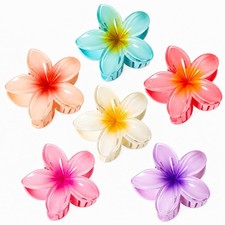 6 Pcs Flower Hair Claw Clips for Women Hawaiian Hibiscus Flower Hair Clips Basic