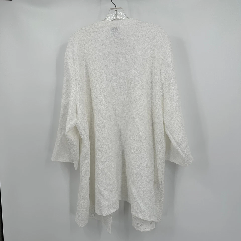 Chicos Womens 4 US 2X Open Front Duster Lace Cutout Boho Festival Mid Length - Image 2 of 4