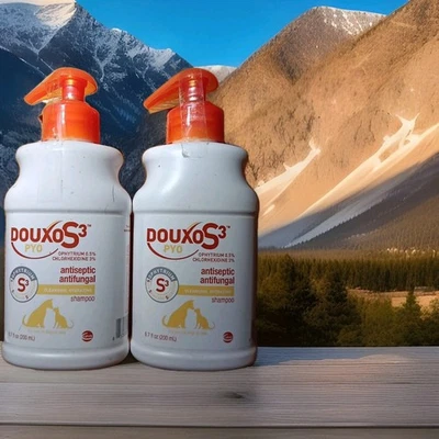 2 DOUXO S3 PYO ANTIFUNGAL SHAMPOO WITH 0.5% OPHYTRIUM FOR DOGS & CATS 6.7oz X2!!