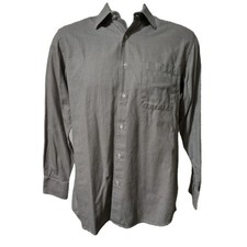 Lacoste Dress Shirt Mens Sz 42 Button Up Logo On Pocket Long Sleeve Brown White