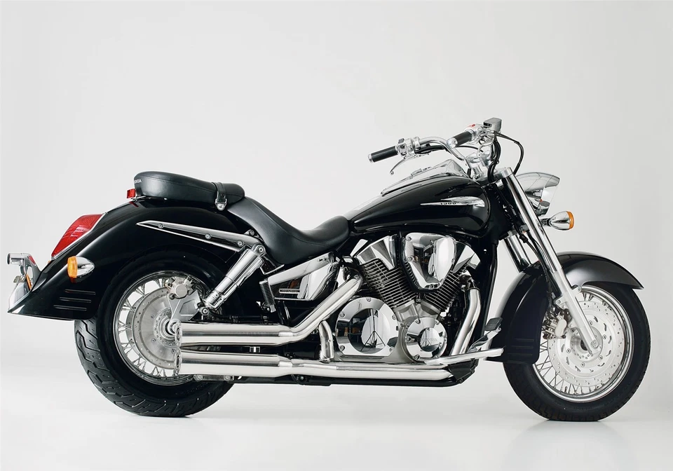 Impianto di scarico Falcon Double Groove VTX1300 Honda marmitta VTX 1300 - Immagine 2 di 4