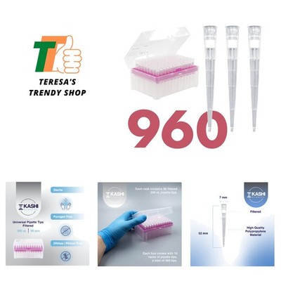 200  Universal Filtering Racked Laboratory Pipette Tips, Sterile Dnase/Rnase ...