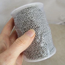 164 foot spool cable chain 3mm wide x 4mm stainless steel hypoallergenic
