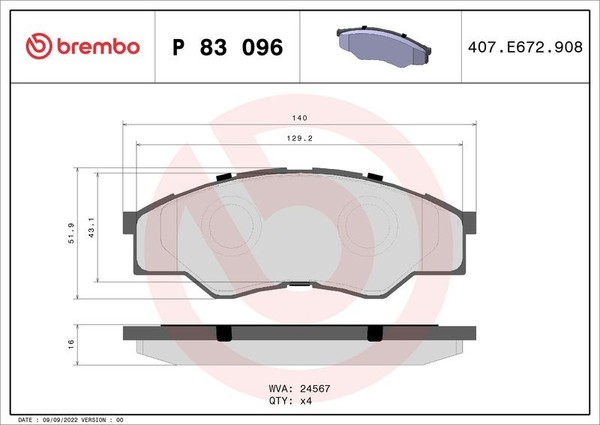 Brembo Bremsbelagsatz, Scheibenbremse P 85 165X FüR Audi Cupra Vw-image
