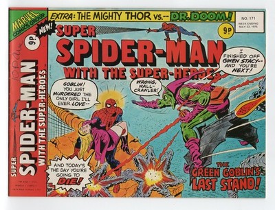 1973 MARVEL AMAZING SPIDER-MAN #122 & IRON MAN #12 DEATH OF GWEN STACY RARE UK