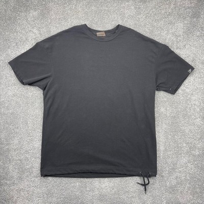 Gymshark Shirt Mens Large Black Short Sleeve Drawstring Heavyweight Crew Neck