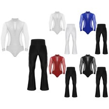 Mens Sets Competition Outfits Performance Dancewear Bodysuit Figure Skating