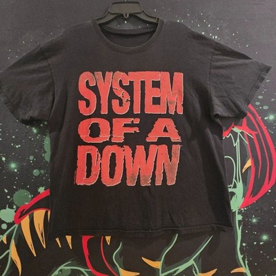 SYSTEM OF A DOWN 2011 Concert AOP Shirt Size XL Alt Rock Band FADED Y2K vintage
