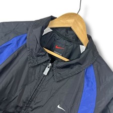 Nike Black Blue Windbreaker Size Large 12-14 Mesh Lining