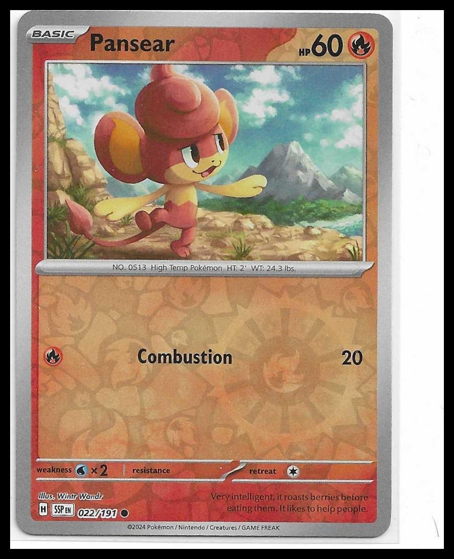 Pansear 22/191 Reverse Holo | Surging Sparks | Pokemon Card