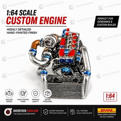 1:64 Drag Engine Motor Miniature for Hot Wheels Matchbox Majorette - DG05
